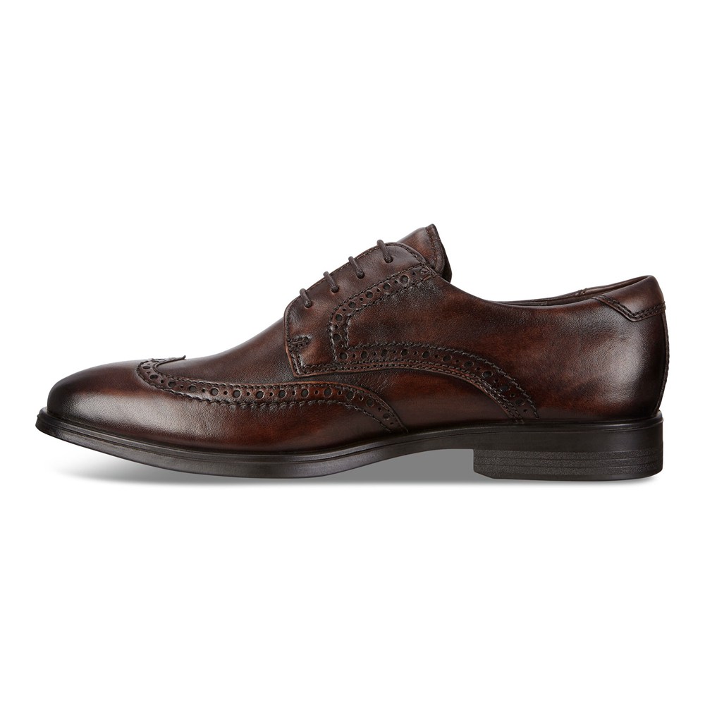 Zapatos De Vestir Hombre - ECCO Melbourne Wingtip Tie - Marrom - YTF457129